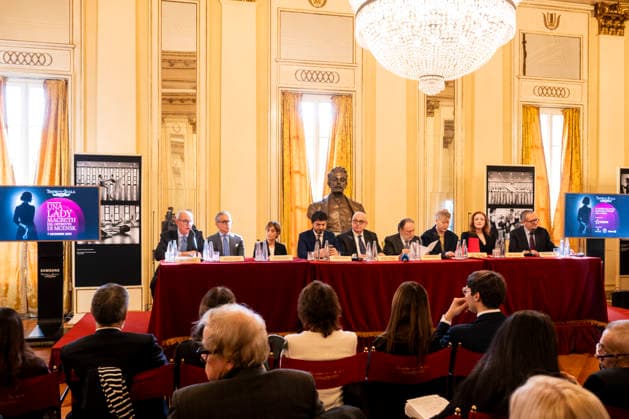 Premiere At La Scala -Lady Macbeth Of The Mtsensk District- Press Conference La Scala Theatre - Milan, Italy Carlo Rossanigo;Massimiliano Di Silvestre;Cristina Parenti;Tommaso Sacchi;Fortunato Ortombina;Riccardo Chailly;Vasily Barkhatov;Sara Jakubiak;Paolo Besana Premiere At La Scala -Lady Macbeth Of The Mtsensk District- Press Conference La Scala Theatre - Milan, Italy 26th November 2025  Copyright: xALFONSOxCATALANO SGPITALIAx