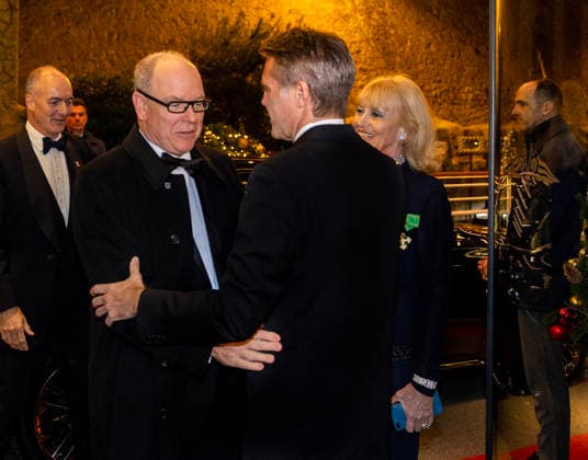 26-11-2025 Monaco Prince Emanuele Filiberto, Duke of Savoy, and Prince Albert of Monaco during a gala for the Princess Grace hospital of Monaco. at the Yacht Club de Monaco. The proceeds of the evening will be donated to Oeuvre de Soeur Marie Association of Monaco for the purchase of medical equipment for the Princess Grace hospital of Monaco. Â  Copyright: xPPEx