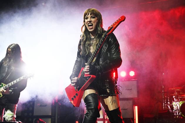 Halestorm performing at O2 Arena in London LONDON, ENGLAND - NOVEMBER 26: Lzzy Hale of ˜Halestorm™ performing at O2 Arena, Greenwich on November 26, 2025 in London, England. CAP MAR MAR Great Britain Copyright: xMartinxHarris CapitalxPicturesx
