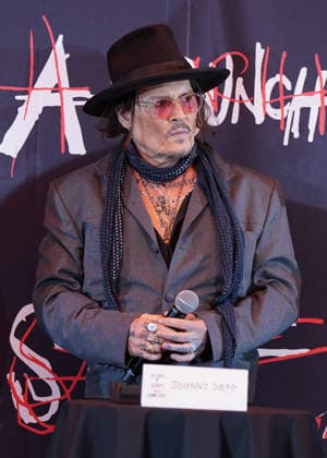 November 27, 2025, Tokyo, Japan - Johnny Depp attends a press conference for his A Bunch of Stuff - Tokyo exhibition.  aflo_311720127