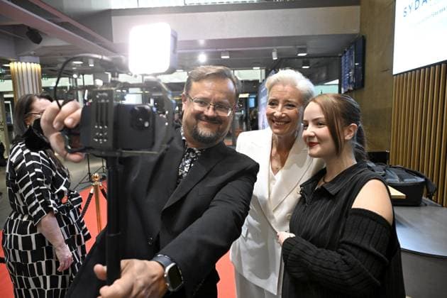 Actress Emma Thompson on the red carpet of the movie Dead of Winter in Helsinki, Finland, on November 27, 2025. Thompson stars the action thriller Dead of Winter which was filmed in the Koli region in North Karelia, Finland. Helsinki Finland  Copyright: xJussixNukarix LKFTVX20251127180445CEIK