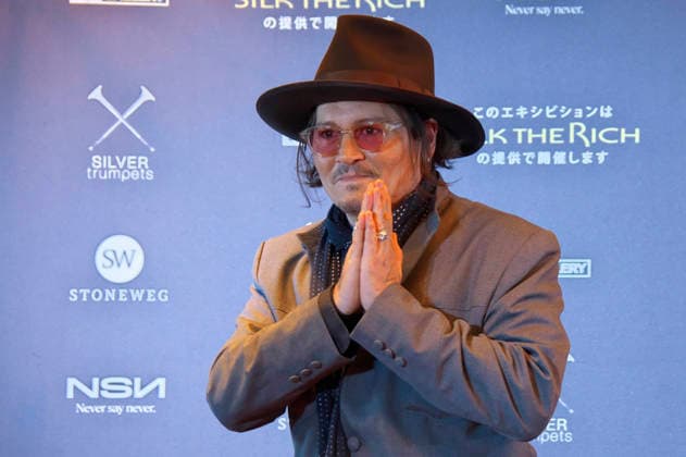 Johnny Depp bei einer Pressekonferenz zu seiner Ausstellung A Bunch of Stuff -Tokyo im NEWoMan Takanawa. Tokio, 27.11.2025