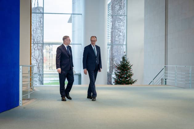 Friedrich Merz, Bundeskanzler, Ministerpräsident, Kristen Michal Bundeskanzleramt, Friedrich Merz, Bundeskanzler, Ministerpräsident, Estland, Kristen Michal Berlin Berlin GER *** Friedrich Merz, Federal Chancellor, Prime Minister, Kristen Michal Federal Chancellery, Friedrich Merz, Federal Chancellor, Prime Minister, Estonia, Kristen Michal Berlin Berlin GER