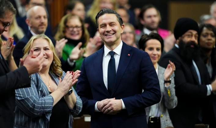November 27, 2025, Ottawa, On, Canada: Conservative Leader Pierre Poilievre rises to ask a question during question period in the House of Commons on Parliament Hill in Ottawa on Thursday, Nov. 27, 2025. Ottawa Canada  - ZUMAc35_ 20251127_zaf_c35_076 Copyright: xSeanxKilpatrickx
