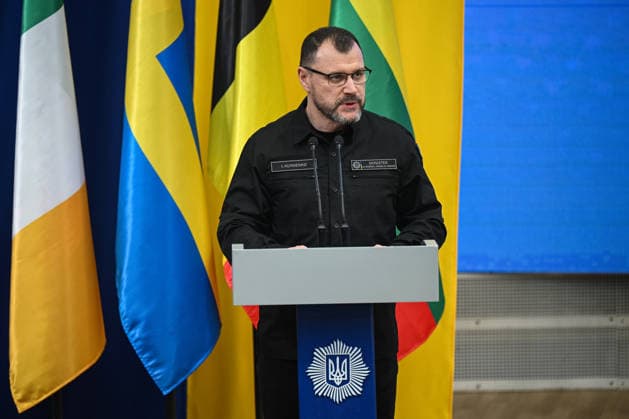 Minister of Internal Affairs of Ukraine Ihor Klymenko participates in the inaugural meeting of the Civil Protection Shelter Coalition at the Ukrainian Ministry of Internal Affairs, Kyiv, Ukraine, November 27, 2025. (Photo by Danylo Antoniuk Ukrinform) Inauguration of Civil Protection Shelter Coalition in Kyiv  Copyright: xDanyloxAntoniukx