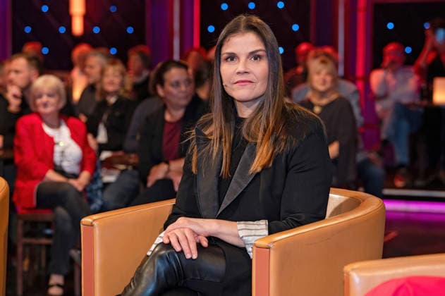 MDR - Riverboat. Schauspielerin Katharina Wackernagel anläßlich der Aufzeichnung der MDR - Talkshow Riverboat am 28.11.2025 in der Mediacity Leipzig. 20251128ADO0008