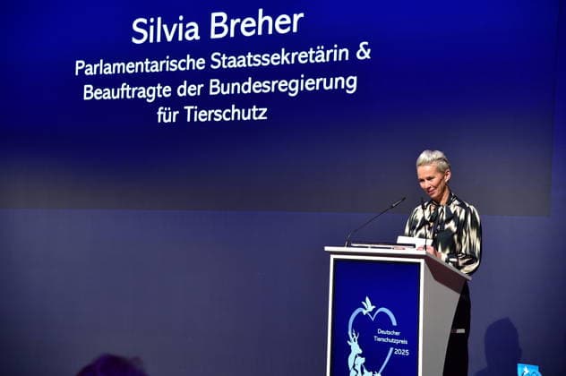Deutscher Tierschutzpreis 2025 Silvia Maria Breher, CDU, Beauftrage der Regierung fuer Tierschutz Deutscher Tierschutzpreis 2025 wird in Berlin verliehen Auszeichnung für Hannes Jaenicke und ehrenamtlich Aktive im Humboldt Carrre in Berlin am 28.11.2025