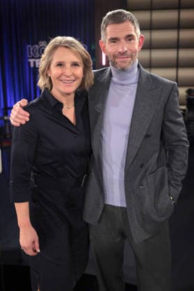 Susan Link und Micky Beisenherz bei der Aufzeichnung der WDR-Talkshow Kölner Treff im WDR Studio BS 3. Köln, 28.11.2025