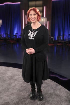 Lydia Benecke bei der Aufzeichnung der WDR-Talkshow Kölner Treff im WDR Studio BS 3. Köln, 28.11.2025