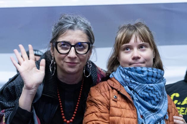 Greta Thunberg and Francesca Albanese participate in the conference Rebuild Justice at the Faculty of Law of Roma Tre University in Rome.  Copyright: xMatteoxNardonex xipa-agency.netx xMatteoxNardonex IPA_Agency_IPA68499841