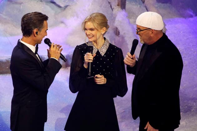 Florian Silbereisen, Lisa-Marie Friedle und DJ Ötzi in der ARD TV-Show Das Adventsfest der 100.000 Lichter 2025 im Congress Center Suhl. Suhl, 29.11.2025