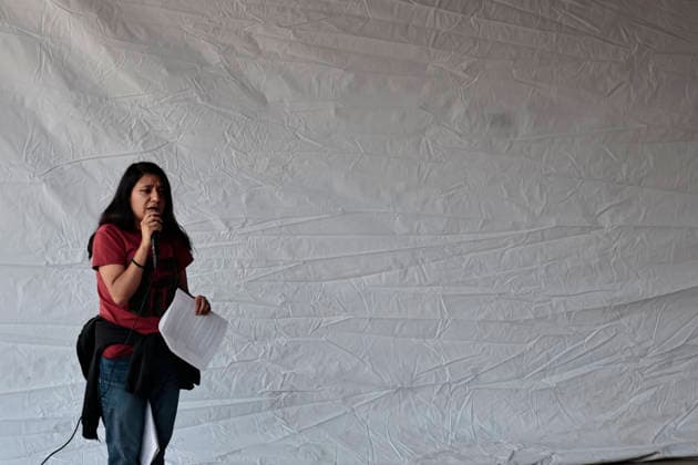 November 30, 2025, Mexico, Cdmx, Mexico: Seven months before the 2026 FIFA World Cup at Azteca Stadium (also known as Banorte Stadium) in Mexico City, residents of the Santa Ursula Coapa neighborhood remain in conflict with the government of Clara Brugada and President Claudia Sheinbaum. They allege that the renovation project has benefited the community by diverting water belonging to the town, most of which has been used for the stadium s renovation. Community groups and residents have painted a mural three times on the bridge leading to the stadium to express their opposition to the 2026 World Cup. However, the government has repeatedly covered the mural with a white tarp, heavy machinery, and police. The mural depicts discontent with Te - ZUMAp204 20251130_zip_p204_070 Copyright: xJosuexPerezx