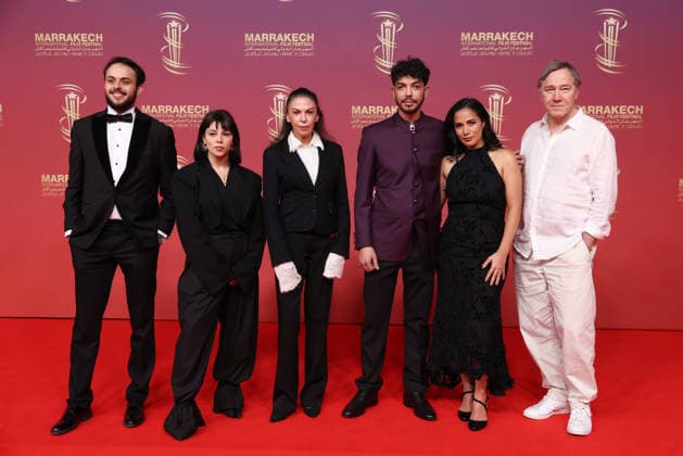 22eme festival du film de Marrakech L R Ayoub Trombati, Ahlam Marouane, Soumaya Akaaboune, Driss Ramdi, Nadia Kounda and Olivier Rabourdin attend the red carpet during day Three of the 22nd Marrakech International Film Festival Marrakech, Morocco 30 11 2025 451140 2025 11 30 MARRAKECH Morocco  Copyright: xRomualdxMeigneuxx xStarfacex STAR_451140_061