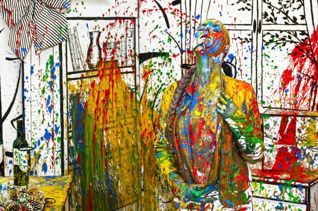 Bodyart: Colour Christmas Splash Performance mit Model Tatjana Heinz im Studio Düsterwald. Hameln, 30.11.2025 - BodyArt-Künstler: Jörg Düsterwald