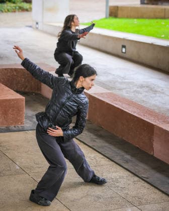 Open Monuments by Melek Zeynep Bulut photocall, new London Design Festival Landmark Project at the Design Museum, London, UK London, UK. 01st Dec, 2025. Dancers create movement around the forms of the work. Open Monuments by Melek Zeynep Bulut, is a new public installation and London Design Festival Landmark Project in the courtyard of the Design Museum in Kensington. LDF will present Open Monuments by Melek Zeynep Bulut at the Design Museum from 1 - 14 Dec 2025., Credit:Imageplotter Avalon  Copyright: xImageplotterx xAvalonx 1055819951