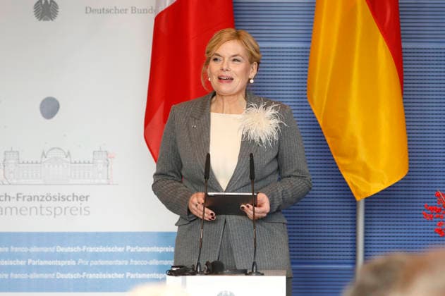 Julia Klöckner bei der Verleihung des Deutsch-Französischen Parlamentspreises 2025 im Reichstagsgebäude. Berlin, 01.12.2025