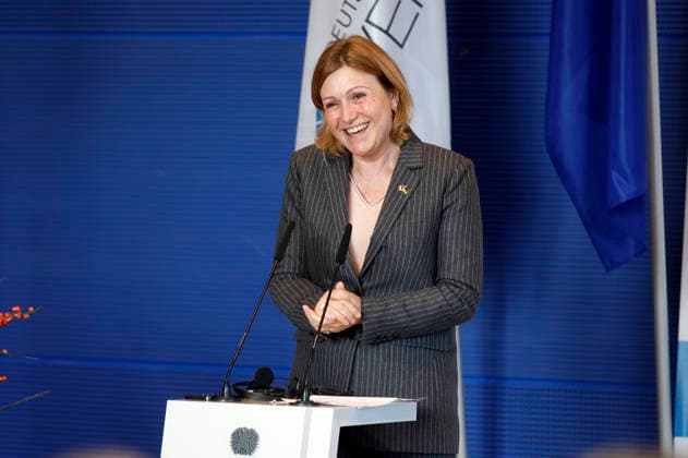 Yael Braun-Pivet bei der Verleihung des Deutsch-Französischen Parlamentspreises 2025 im Reichstagsgebäude. Berlin, 01.12.2025