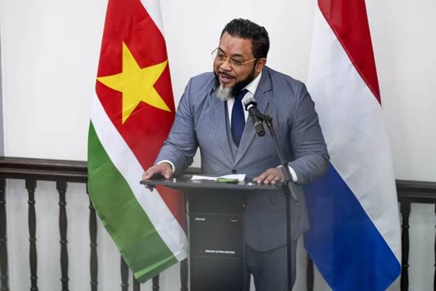Paramaribo, The Netherlands, 2025-12-01 12:24:30 PARAMARIBO, December 1, 2025, The National Assembly. King Willem-Alexander and Queen Maxima are paying a state visit to the Republic of Suriname at the invitation of President Jennifer Geerlings-Simons. The National Assembly (DNA) is the parliament of Suriname. It has 51 seats and a single chamber, exercising legislative, administrative, and supervisory powers. PHOTO: NLBeeld Patrick van Emst. Pictured: Bronto Somohardjo Credit: NL Beeld Patrick van Emst  Copyright: xx x