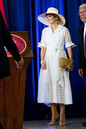 Dutch Royals Visit Suriname - Day 1 Presidential Palace. King Willem-Alexander and Queen Maxima are paying a state visit to the Republic of Suriname at the invitation of President Jennifer Geerlings-Simons. The President and the King will deliver a short press statement, paying particular attention to the broad cooperation between the countries, on December 1, 2025, in Paramaribo, Suriname. Photo by Patrick van Emst NLBeeld Bruno PRess ABACAPRESS.COM NLBeeld Patrick van Emst Credit: NL Beeld Patrick van Emst Paramaribo Suriname  Copyright: xBrunoxPress ABACAx