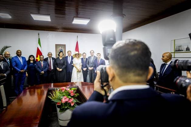 PARAMARIBO King Willem-Alexander and Queen Maxima will be received at the National Assembly (DNA), Suriname s parliament. The royal couple were on a three-day state visit to Suriname at the invitation of President Jennifer Geerlings-Simons. ANP POOL PATRICK VAN KATWIJK netherlands out - belgium out  Copyright: xx x543594353x originalFilename: 543594353.jpg