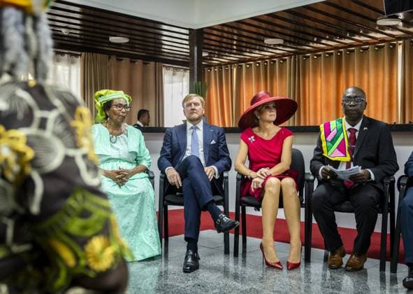 PARAMARIBO King Willem-Alexander and Queen Maxima will speak with representatives of descendants of enslaved people and indigenous communities in Suriname about the past and the future. The royal couple was on a three-day state visit to Suriname at the invitation of President Jennifer Geerlings-Simons. ANP POOL REMKO DE WAAL netherlands out - belgium out  Copyright: xx x543610956x originalFilename: 543610956.jpg