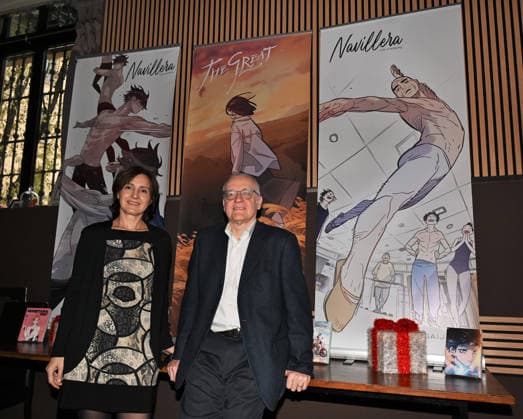 Milan, Italy ReNoir Comics Gaijin the publishing house of the Yellow Kid Best Comic 2025 award at Lucca Comics and Games with an institutional meeting and presentation of JIMMY Korean author In the photo: Giovanni Ferrario and Rosanna Brusco co-founders of Renoir Comics  Copyright: xNickxZonnax xipa-agency.netx xNickxZonnax IPA_Agency_IPA68608019