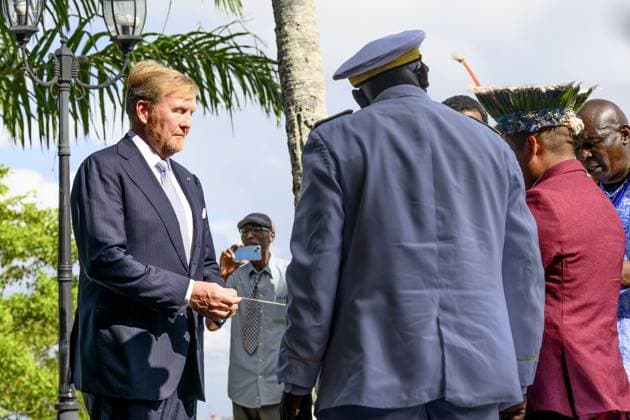 Paramaribo, The Netherlands, 2025-12-01 15:34:33 PARAMARIBO, December 1, 2025. King Willem-Alexander and Queen Maxima are paying a state visit to the Republic of Suriname at the invitation of President Jennifer Geerlings-Simons. King Willem-Alexander and Queen Maxima will speak with representatives of descendants of enslaved people and indigenous communities in Suriname about the past and the future. PHOTO: NLBeeld Patrick van Emst Credit: NL Beeld Patrick van Emst  Copyright: xx x