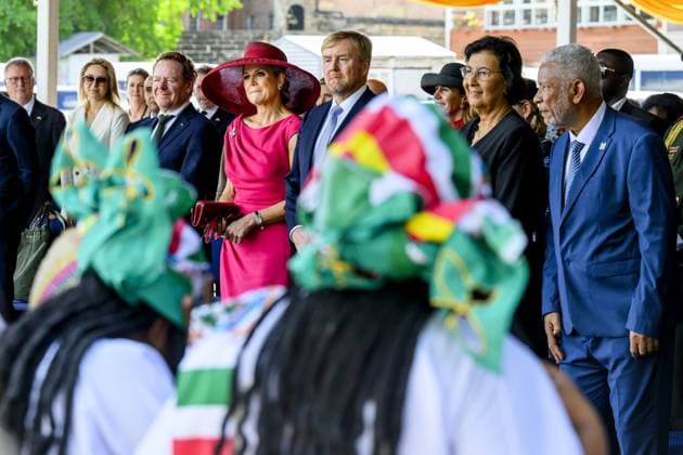 Paramaribo, The Netherlands, 2025-12-01 15:12:14 PARAMARIBO, December 1, 2025. King Willem-Alexander and Queen Maxima are paying a state visit to the Republic of Suriname at the invitation of President Jennifer Geerlings-Simons. King Willem-Alexander and Queen Maxima will speak with representatives of descendants of enslaved people and indigenous communities in Suriname about the past and the future. PHOTO: NLBeeld Patrick van Emst Credit: NL Beeld Patrick van Emst  Copyright: xx x