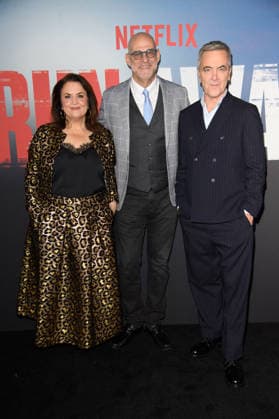 Harlan Coben s Run Away BFI Launch Event Arrivals at BFI Southbank, London (L-R) - Ruth Jones, Creator Executive Producer Harlan Coben, James Nesbitt attends Harlan Coben s Run Away launch event at BFI Southbank, London, England, UK on Monday 1 December, 2025., Credit:Justin Ng Avalon UK, England, London, BFI Southbank Copyright: xJustinxNgx xAvalonx 1055873106