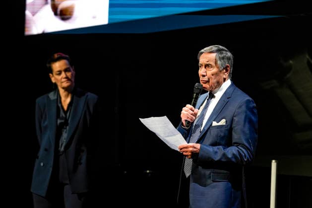 PEOPLE: Gala Fondation Recherche Alzheimer - Lyon - 02 12 2025 Florine Perri et Michel Garcia lors du Gala 2025 de la Fondation Recherche Alzheimer Ã Lyon le 01 12 2025. Photo Sandrine Thesillat PsNewZ  Copyright: xSandrinexTHESILLATx