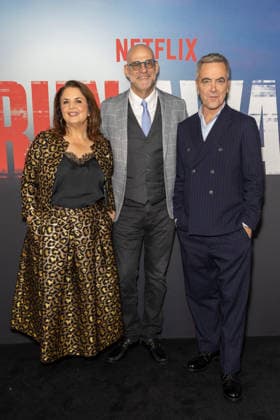 December 1, 2025, London, United Kingdom: (L-R), Ruth Jones, Harlan Coben and James Nesbitt attend Harlan Coben™s Run Away launch event, at the BFI Southbank in London. London United Kingdom - ZUMAs197 20251201_aaa_s197_174 Copyright: xPhilxLewisx