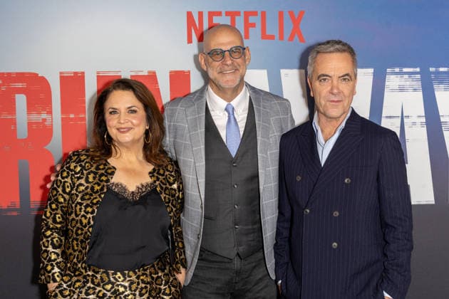 December 1, 2025, London, United Kingdom: (L-R), Ruth Jones, Harlan Coben and James Nesbitt attend Harlan Coben™s Run Away launch event, at the BFI Southbank in London. London United Kingdom - ZUMAs197 20251201_aaa_s197_184 Copyright: xPhilxLewisx