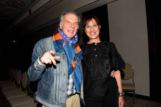 Wolfgang Fierek Schauspieler Musiker Djamila Fierek Kuenstlerin Muenchen 01.12.2025 Hotel Vierjahreszeiten-Kempinski Buch Vorstellung von Fritz Egner Moderator -Mein Leben Zwischen Rhythm und Blues in Muenchen Foto Muenchen