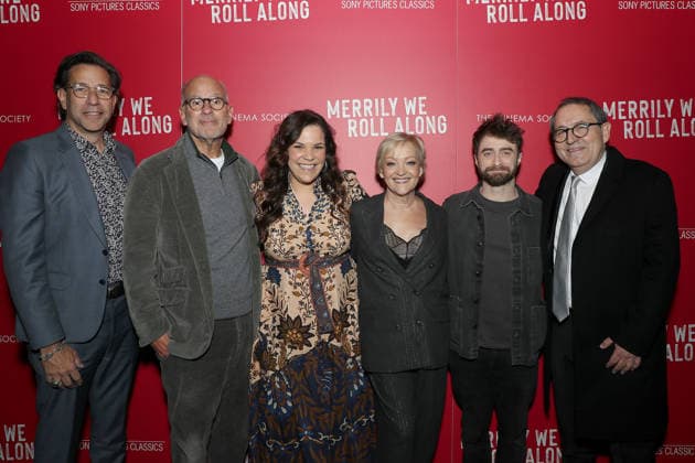 Celebrities attend Sony Pictures Classics and The Cinema Society host Special New York Screening of Merrily We Roll Along Featuring: (L-R) Dave Sirulnick (Producer), Jon Kamen (Producer), Lindsay Mendez, Maria Friedman (Director), Daniel Radcliffe and Michael Barker (Co-Pres. SPC) Where: New York, New York, United States When: 01 Dec 2025 Credit: Marion Curtis StarPix for Sony Pictures Classics INSTARimages EDITORIAL USE ONLY. NOT FOR USE BY NEWSPAPERS BASED IN THE UK. Copyright: xx instar55307477