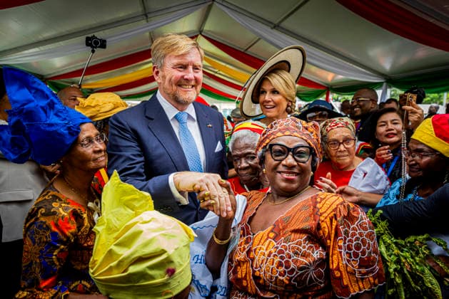 02-12-2025 Factory King Willem-Alexander and Queen Maxima visited the Fernandes bottling plant and the Latour Community Work Foundation on the 2nd day of the 3 day statevisit to Suriname. Â  Copyright: xPPEx