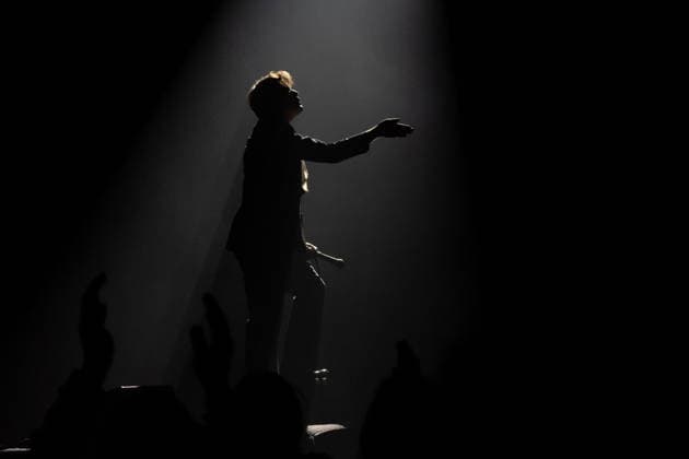 December 2, 2025, Frankfurt, Hesse, Germany: Lead singer Pelle Almqvist of the Swedish garage rock band The Hives performs during their concert in Frankfurt, Germany. Frankfurt Germany - ZUMAb332 20251202_zip_b332_008 Copyright: xMatiasxBasualdox