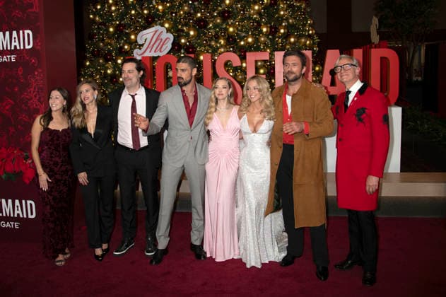 Laura Fischer, Todd Lieberman, Michele Morrone, Amanda Seyfried, Sydney Sweeney, Brandon Sklenar, Paul Feig und Gäste beim Special Screening des Kinofilms The Housemaid - Wenn sie wüsste im 787 Seventh Avenue. New York, 02.12.2025
