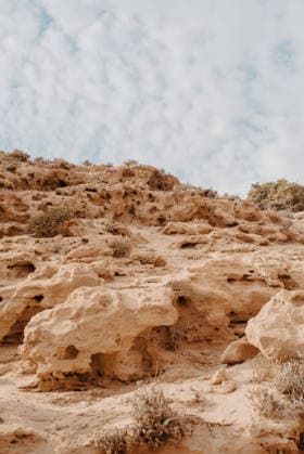 Weathered Sandstone Cliff in the Timlaline Desert, Morocco Timlaline, Souss-Massa, Morocco CR_EPZT251202EA-1902495-01