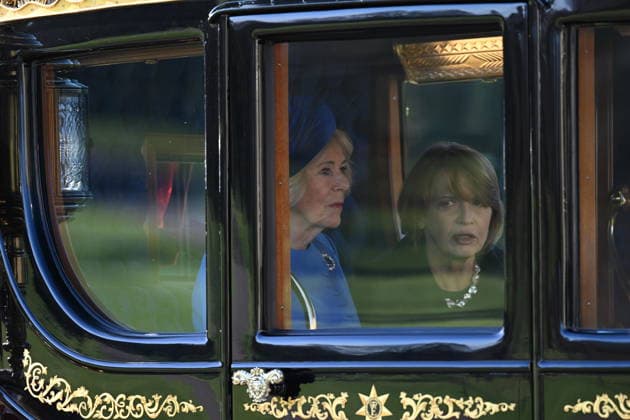 The President of Germany in Windsor, paying a State Visit to the United Kingdom Queen Camilla, The President of the Federal Republic of Germany s wife Elke Büdenbender. The President of the Federal Republic of Germany, accompanied by Ms. Elke Büdenbender, paying a State Visit to the United Kingdom as the guests of Their Majesties The King and Queen., Credit:Tony Kershaw Avalon UK  Copyright: xTonyxKershawx xAvalonx 1056221509