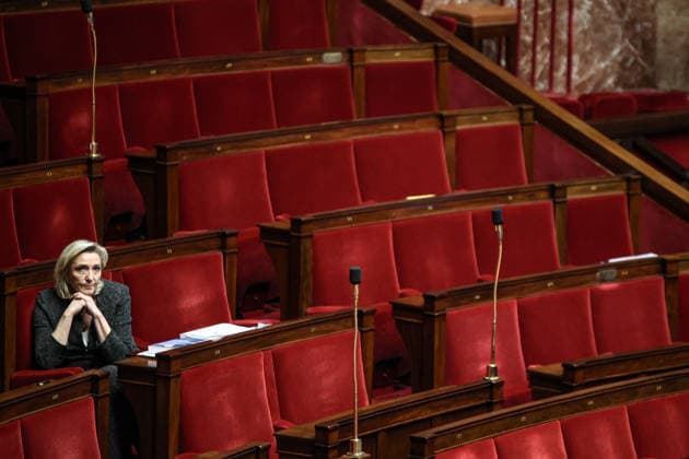 December 3, 2025, Saint Ouen, Paris, France: Marine Le Pen, leader of the National Rally party during a question and answer session at the National Assembly in Paris on december 03, 2025. Saint Ouen France - ZUMAs287 20251203_zip_s287_003 Copyright: xSadakxSouicix