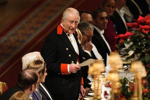 Frank-Walter Steinmeier s state visit to the UK King Charles III speaking during the state banquet for the German President Frank-Walter Steinmeier and his wife Elke Budenbender, at Windsor Castle, Berkshire, on day one of their state visit to the UK. Picture date: Wednesday December 3, 2025., Credit:Aaron Chown Avalon UK, Windsor  Copyright: xAaronxChownx xAvalonx 1056322027