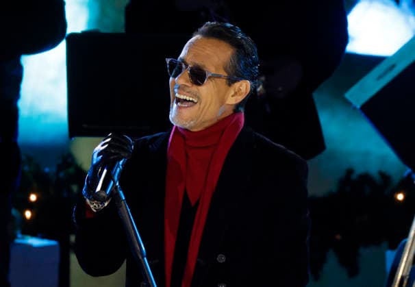 Marc Anthony performs at the 93rd annual Rockefeller Center Christmas Tree lighting ceremony takes place in New York City on Wednesday, December 3, 2025. The 75-foot-tall Norway Spruce came from a home in East Greenbush, New York.  NYP20251203101 JOHNxANGELILLO
