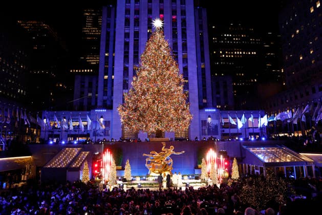 The Rockefeller Center Christmas Tree is lit for the first time at the 93rd annual Rockefeller Center Christmas Tree lighting ceremony takes place in New York City on Wednesday, December 3, 2025. The 75-foot-tall Norway Spruce came from a home in East Greenbush, New York.  NYP20251203116 JOHNxANGELILLO