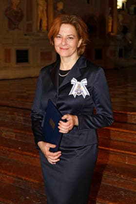 Martina Gedeck bei der Auszeichnung mit dem Bayerischen Maximiliansorden durch den Ministerpräsidenten des Freistaates Bayern im Antiquarium der Münchner Residenz. München, 03.12.2025