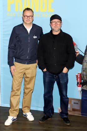 Hendrik Lünenborg und Bjarne Mädel bei der Preview der NDR Komödie Prange - Man ist ja Nachbar im UCI Mundsburg, Hamburg, 03.12.2025