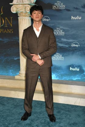 LOS ANGELES, CA - DECEMBER 3: Charlie Bushnelll at the season 2 world premiere of Disney+ s Percy Jackson and the Olympians at Academy Museum of Motion Pictures on December 03, 2025 in Los Angeles, California. Copyright: xJeffreyxMayerx xMediaPunchx