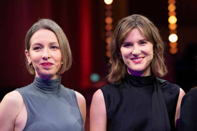 v.l. Preistraegerin Katharina WILLINGER, Preistraegerin Sophie von der TANN, Hanns-Joachim-Friedrichs-Preis 2025, Verleihung am 04.12.2025, in Koeln. *** from left Prizewinner Katharina WILLINGER, Prizewinner Sophie von der TANN, Hanns Joachim Friedrichs Prize 2025, award ceremony on 04 12 2025, in Cologne