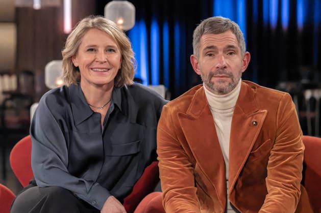 Kölner Treff am 05. Dezember 2025. Im Bild Susan Link und Micky Beisenherz nach der Aufzeichnung. Sie befragten mal wieder ihre Gäste auf ihre eigene Art mit spannenden Ergebnissen. Köln Nordrhein-Westfalen Deutschland