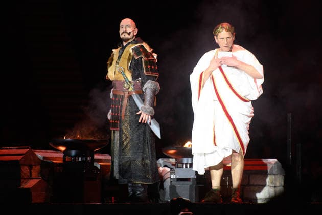 Sabaton Perform at O2 Arena, London Genghis Khan played by Andrew Futaishi and Julius Caesar played by Kent Goldfinch performs as part of Sabaton s show at O2 Arena, London, England, UK on Thursday 4 December 2025 as part of their The Legendary Tour ., Credit:Justin Ng Avalon UK, England, London, O2 Arena  Copyright: xJustinxNgx xAvalonx 1056611917
