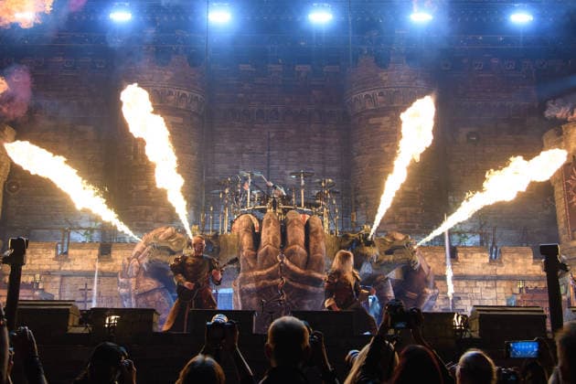 Sabaton Perform at O2 Arena, London (L-R) - Guitarist Chris Rörland, Bassist Pär Sundström, Lead singer Joakim Brodà n and Guitarist Chris Rörland of Swedish power metal band Sabaton and Napoleon Bonaparte played by Raphael Lecat performs at O2 Arena, London, England, UK on Thursday 4 December 2025 as part of their The Legendary Tour ., Credit:Justin Ng Avalon UK, England, London, O2 Arena Copyright: xJustinxNgx xAvalonx 1056612022
